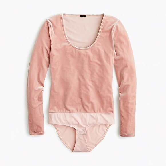 J.Crew Scoopneck Stretch Velvet Bodysuit NWT - Picture 1 of 8